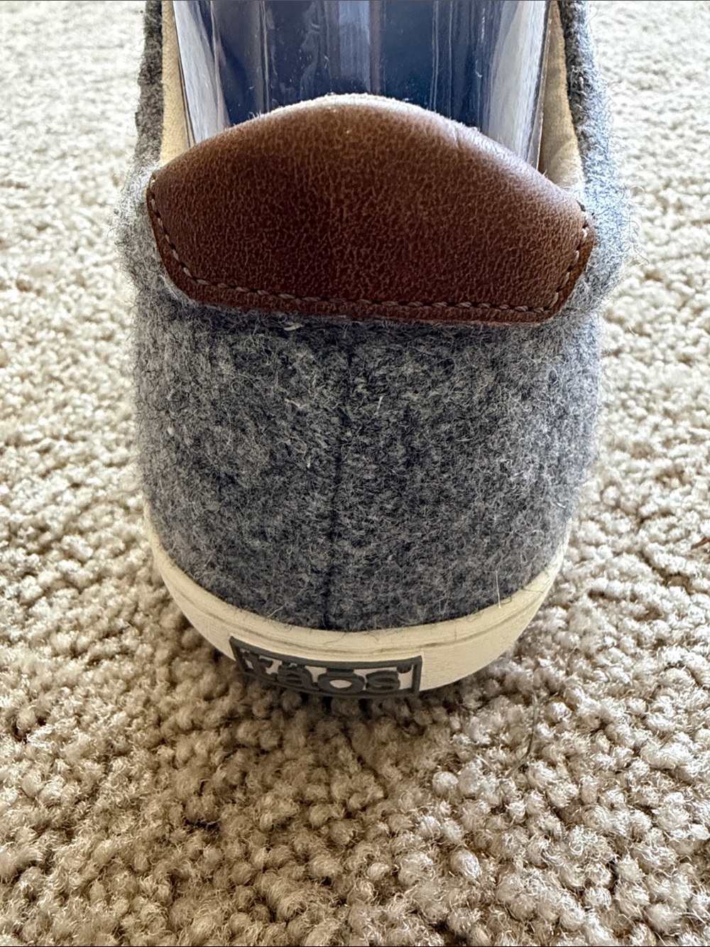 Lace-up Taos Starburst Charcoal Gray Wool Sneakers with Leather Trim Size 8 - Picture 8 of 16